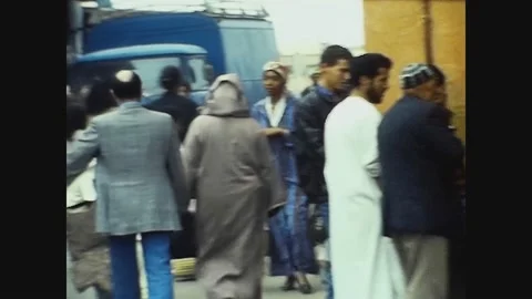 Morocco 1972, Marrakech street view Stock Footage 166945494