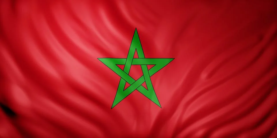 Morocco 3d flag Stock Illustration