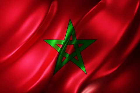 Morocco 3d flag Stock Illustration
