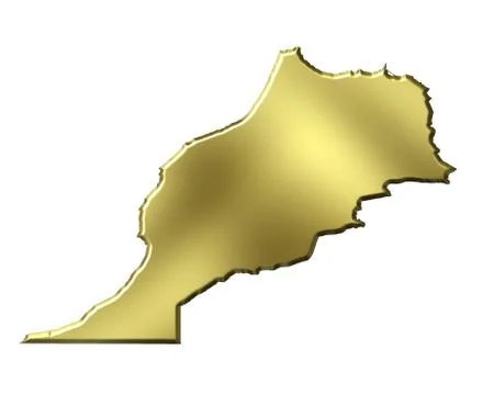 Morocco 3d golden map Illustrazione stock
