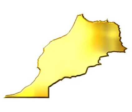 Morocco 3d Golden Map Stock Illustration