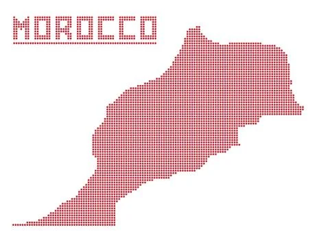 Morocco Africa Dot Map 스톡 일러스트