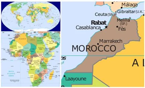 Morocco &amp; Africa Stock Illustration