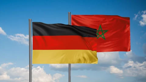 Morocco and Germany flag Stock Footage 245111266