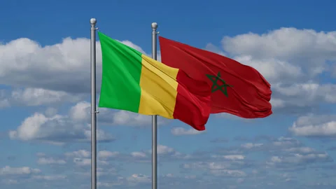 Morocco and Mali two flags Stock-Footage 286428746