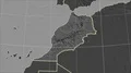 Morocco and neighborhood. Grayscale contrasted 4k or 4k+ Resolution