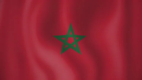 Morocco animated flag. Seamless loop. 4K Stock Footage 145448024