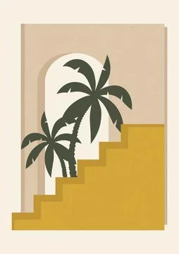 Morocco architecture elements poster illustration. Stock Illustration