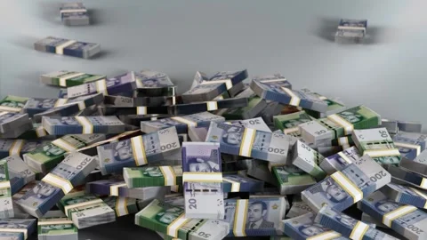 Morocco Banknotes Money / Moroccan dirham / Currency د.م. / Bundles Falling Stock Footage 220919058