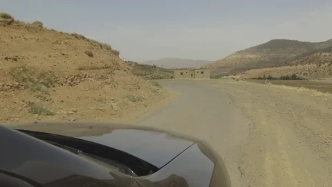 Morocco camera car establishing, arid landscape, Africa in 4K Stock Footage 91790940