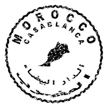 Morocco Casablanca Seal Map Design Stock Illustration