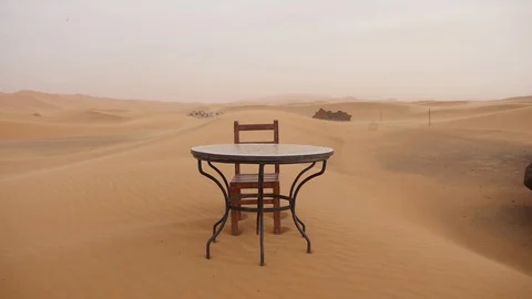 Morocco Desert Table Video stock 88637299
