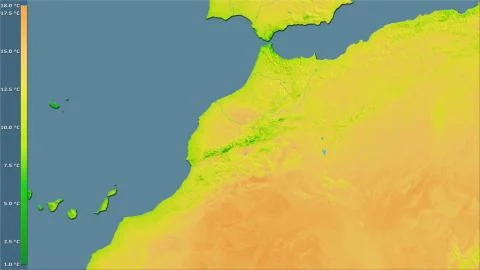 Morocco, diurnal range - raw data Stock Illustration