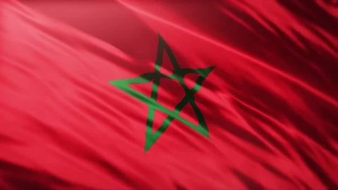 Morocco flag 3d waving realistic background Stock Footage 235770693