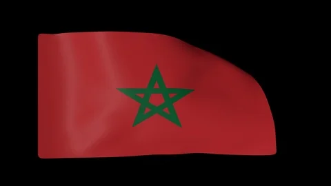Morocco Flag with Alpha Channel 库存影片 87307547