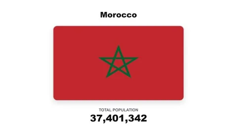 Morocco - Flag And Population Statistics - Digital Graphics Stock Footage 342623268