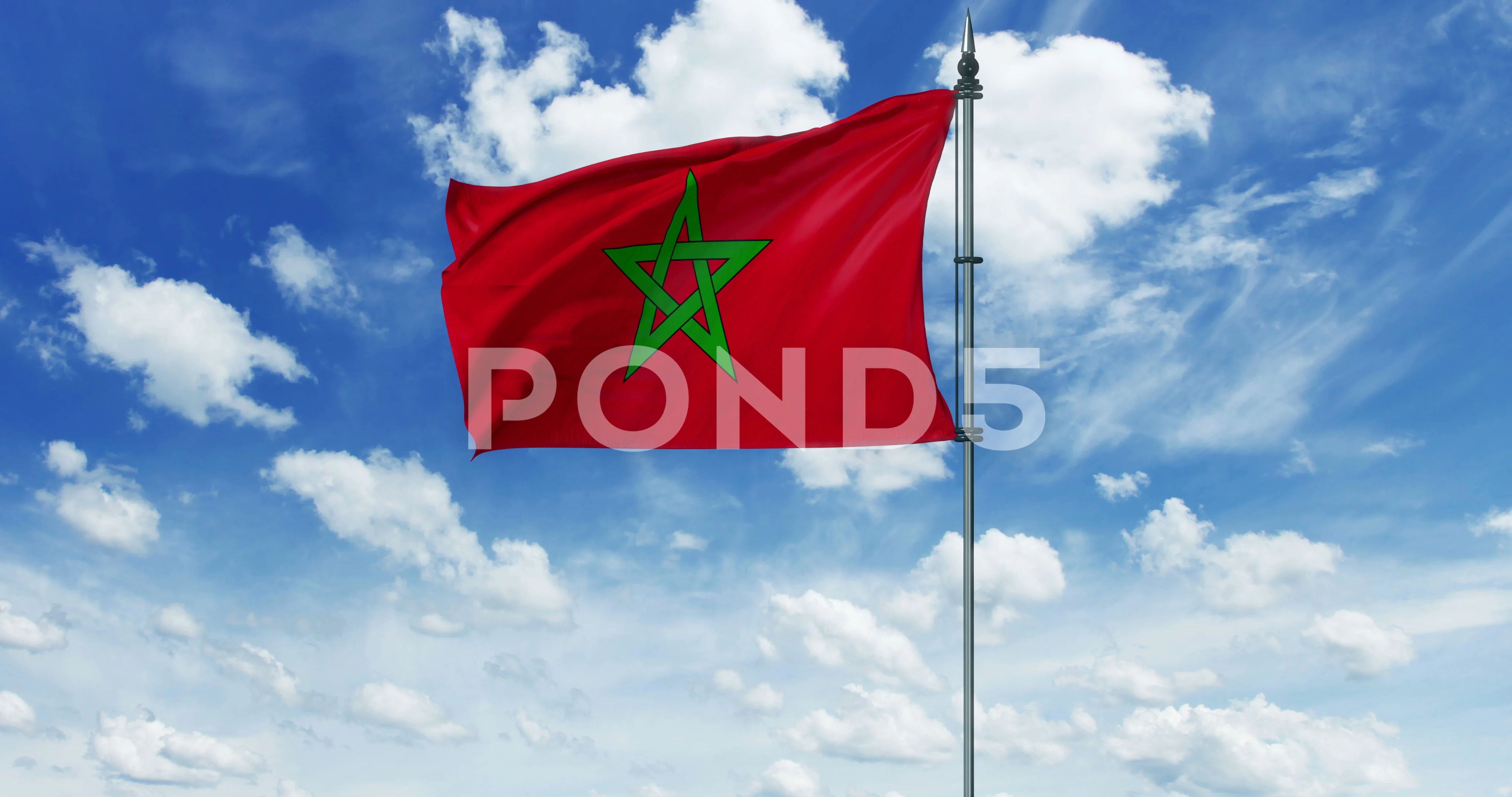 Morocco flag animation, alpha channel | Stock Video | Pond5