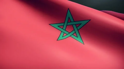 Morocco Flag Animation Loop Stock Footage 38008263