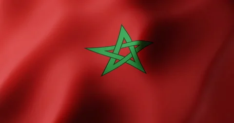 MOROCCO Flag Animation,  MOROCCAN Background Colors  (3D Rendered Animation) Stock Footage 170255526