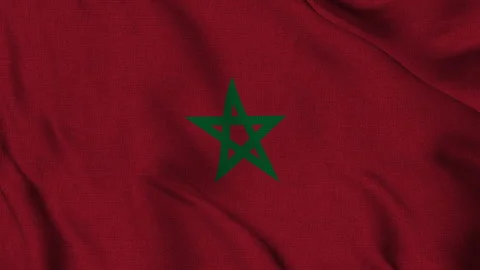 Morocco Flag Animation Seamless Loop Waving in the Wind - 3D Animation (4K UHD) 스톡 동영상 320596490