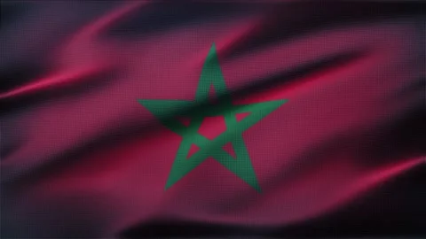 Morocco Flag Background Stock Footage 343592158