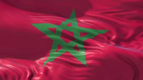 Morocco Flag Background Stock Footage 343592204