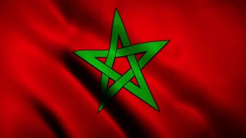 Morocco Flag Blowing in the Wind Video stock 76104734