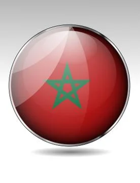Morocco flag button Stock Illustration