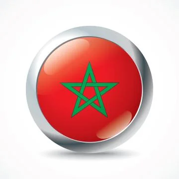 Morocco flag button Stock Illustration