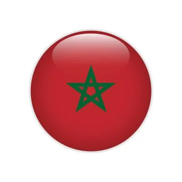 Morocco flag on button Stock Illustration