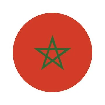 Morocco flag circle. Round flag of Morocco. Moroccan flag icon. Stock Illustration
