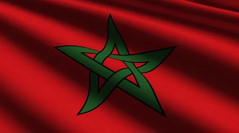 Morocco flag close up Stock Footage 936043