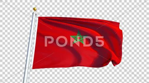Morocco flag, close up, isolated with alpha channel Stock Photos