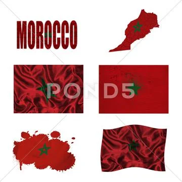 Morocco flag collage Stock Illustration