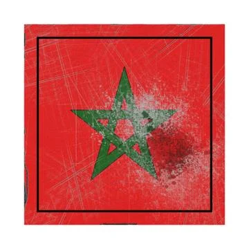 Morocco flag in concrete square Stock Illustration