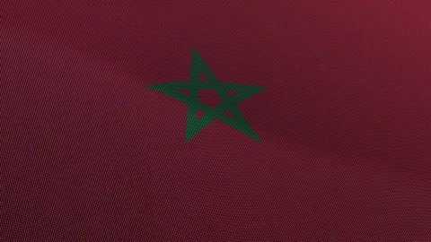 Morocco Flag Digital Particle Waving Seamless Loop Animation on Black Backg.. Stock Footage 339303122