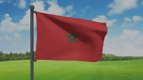 Morocco Flag Stock Footage 153254589