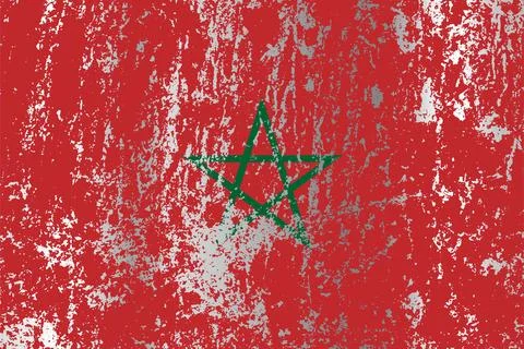 Morocco flag with grunge effect. Stock Illustration
