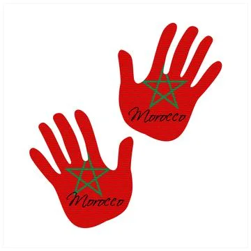 Morocco flag hand vector Stock Illustration