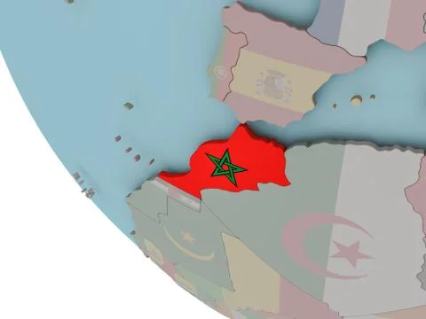 Morocco with flag illustration Stock Illustration