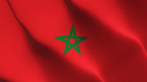 Morocco flag loop waving on wind. Stock Footage 119237972