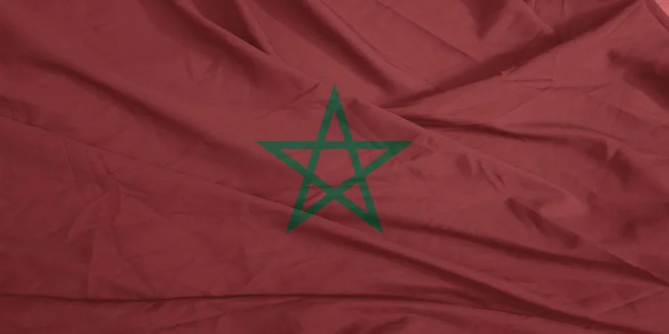 Morocco Flag moving softly in the wind Stock Photos