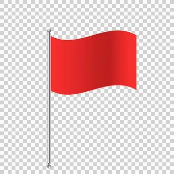 Morocco flag on pole waving on transparent background. Illustrazione stock