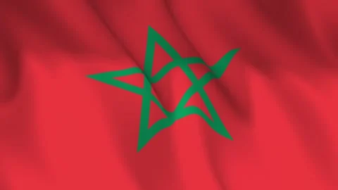 Morocco Flag Seamless Loop 4k 60fps Animation Stock Footage 340350597