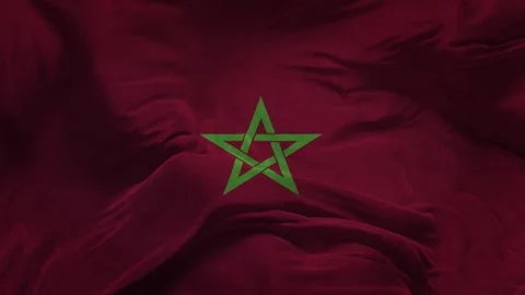 Morocco  Flag   .Slow Motion Cloth Animation -3D Rendering Video stock 281040237