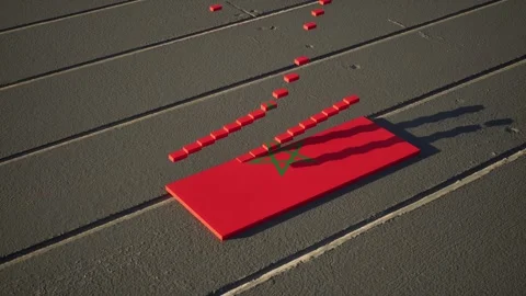 Morocco Flag - Slow Motion Stock Footage 318829362