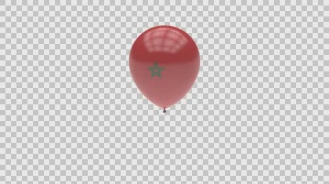 Morocco flag textured balloon rotating Alpha Stock-Footage 61526222