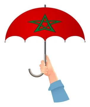 Morocco flag umbrella Stock Illustration