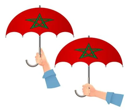 Morocco flag umbrella Stock Illustration