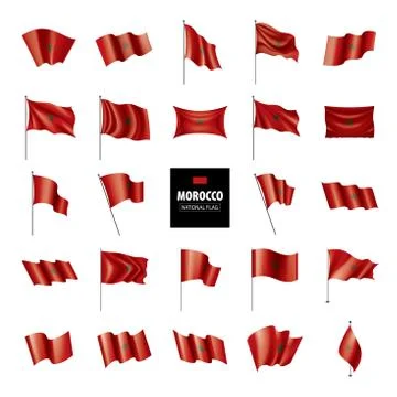 Morocco flag, vector illustration on a white background Illustrazione stock